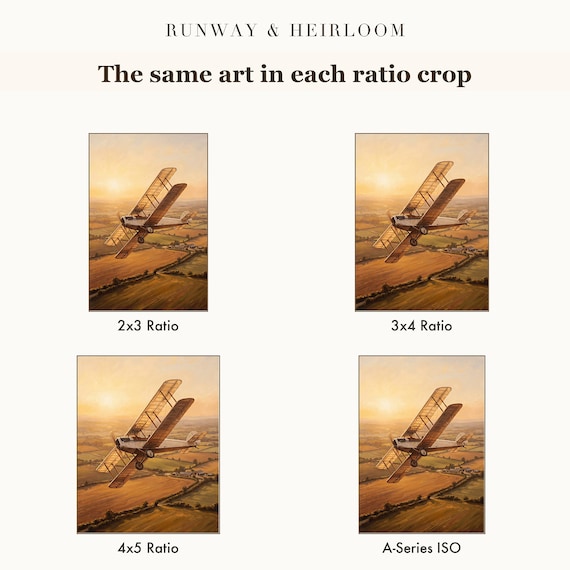 Golden Biplane Print โ view 6