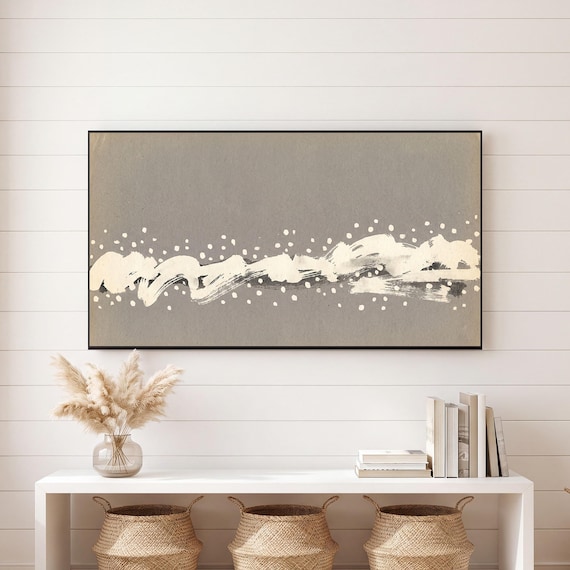 Snow on Warm Grey Samsung Frame TV Art — view 6