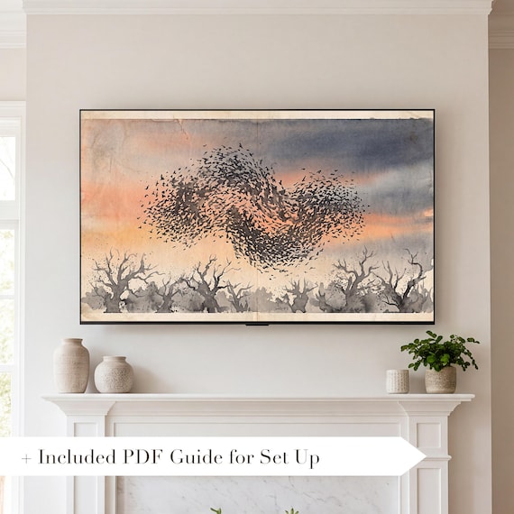 Starling Murmuration Samsung Frame TV Art — view 2