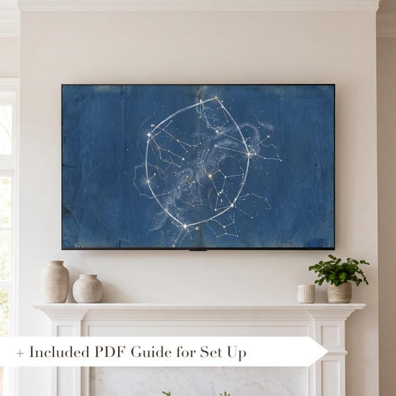 Winter Hexagon Star Chart Samsung Frame TV Art — view 2