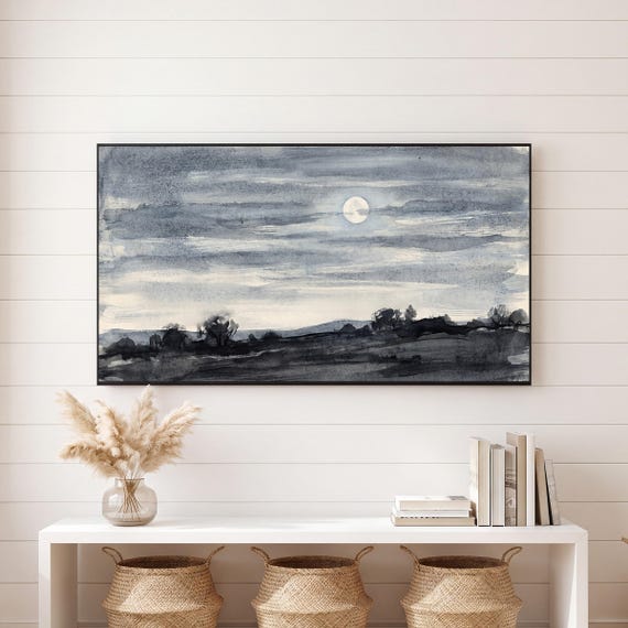 Moon and Streaked Cloud Samsung Frame TV Art — view 6