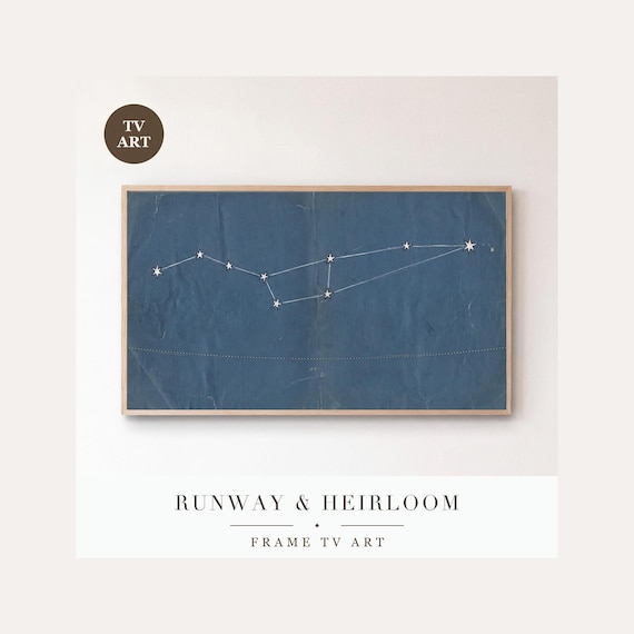 Ursa Major Star Chart Frame TV Art, Samsung Frame TV Art Vintage Celestial Chart, Astronomy Dec…