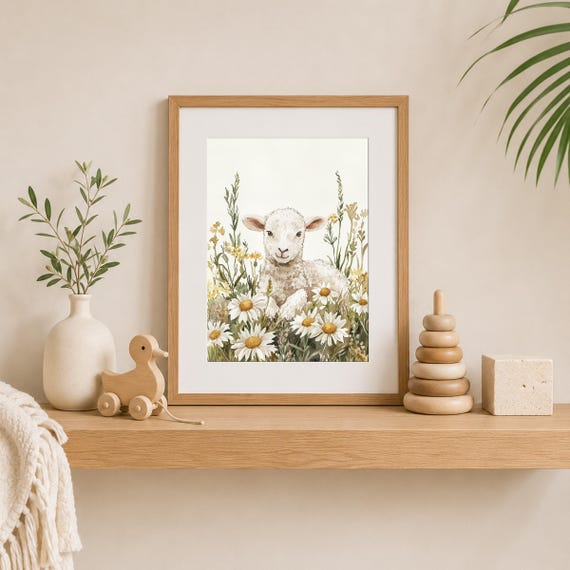 Baby Lamb Nursery Wall Art — view 5