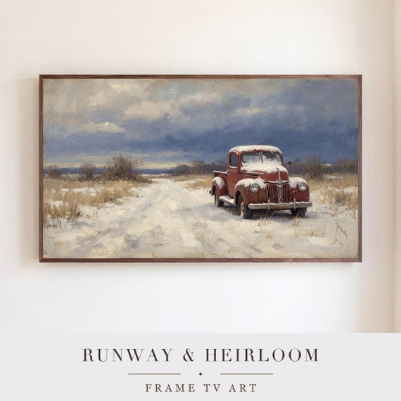 Truck Under Snow Samsung Frame TV Art — view 5