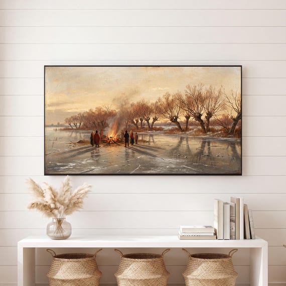 Bonfire on the Shore Samsung Frame TV Art — view 6