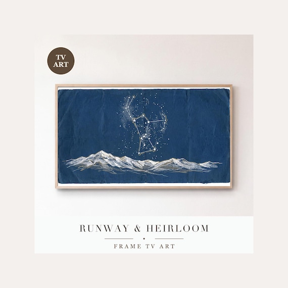 Orion Star Chart Frame TV Art, Samsung Frame TV Art Vintage Celestial Chart, Astronomy Night Sk…