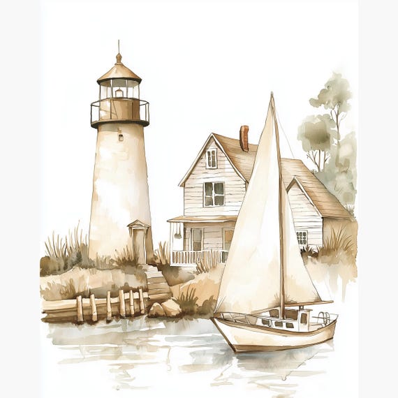 Coastal Lighthouse Nursery Wall Art