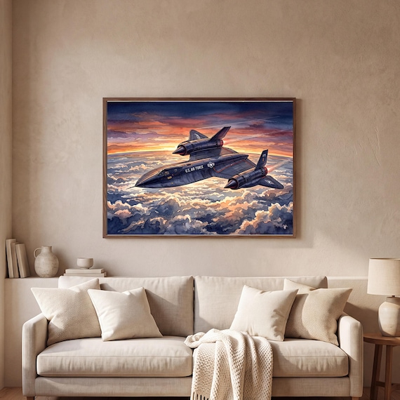 SR-71 Blackbird Watercolor Print — view 2