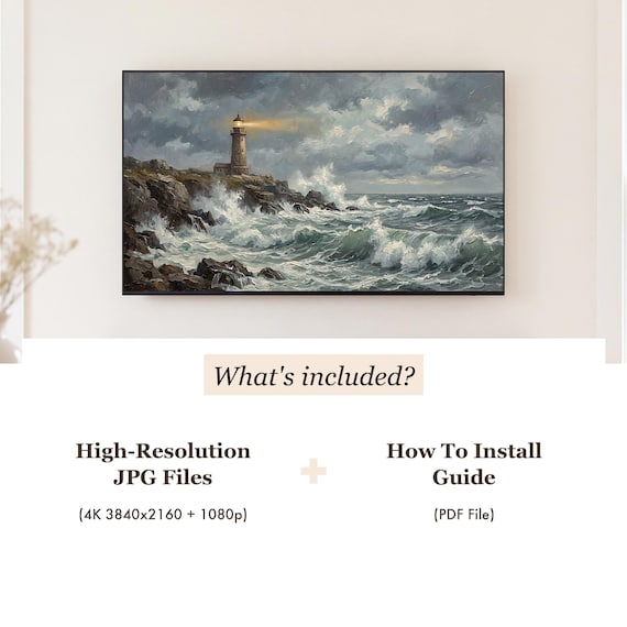 Storm Waves on Rocks Samsung Frame TV Art — view 4