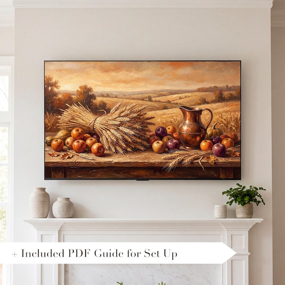 Wheat and Copper Jug Samsung Frame TV Art — view 2