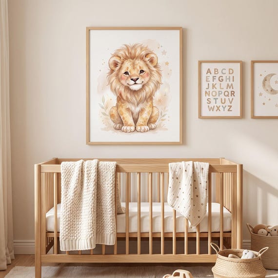 Baby Lion Nursery Wall Art Printable