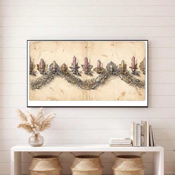 Candle Clips and Tinsel Samsung Frame TV Art — view 6