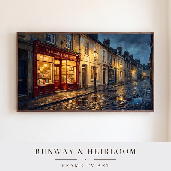 Lamplit Bookshop Samsung Frame TV Art — view 5