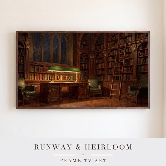 Library Ladder Samsung Frame TV Art — view 5