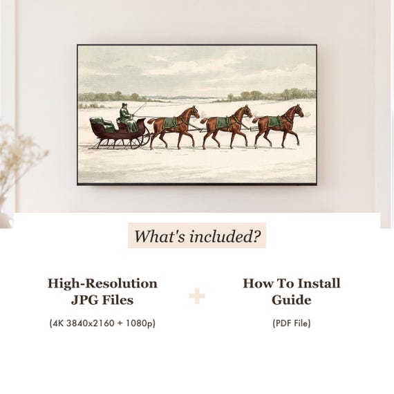 Sleigh and Four Samsung Frame TV Art — view 4