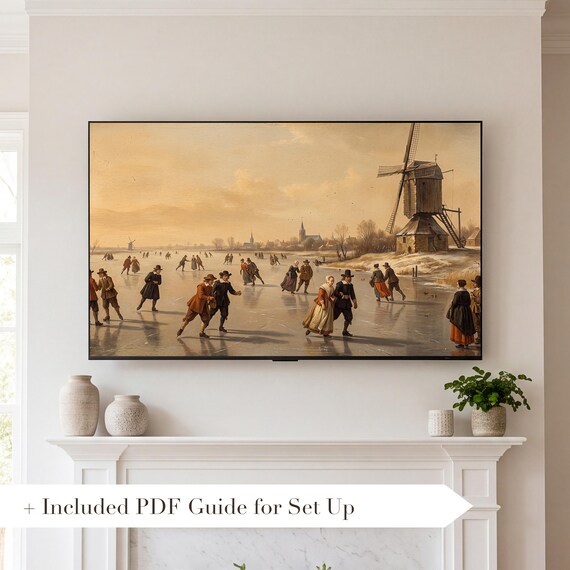 Ice Skaters Samsung Frame TV Art — view 2