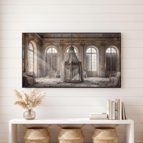 Sheeted Chandelier Samsung Frame TV Art — view 6
