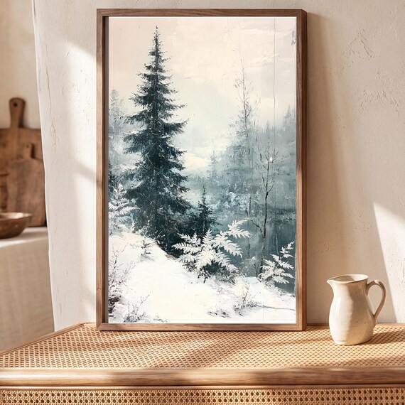 Frost Ferns on Glass Antique Oil Painting — view 5