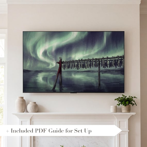 Drying Cod Racks Samsung Frame TV Art — view 2