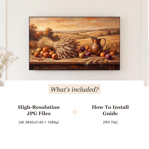 Wheat and Copper Jug Samsung Frame TV Art — view 4