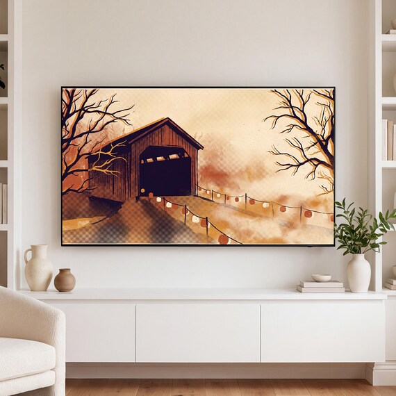 Spooky Main Street Samsung Frame TV Art — view 3