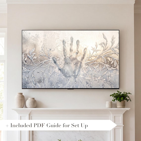 Handprint in Frost Samsung Frame TV Art — view 2