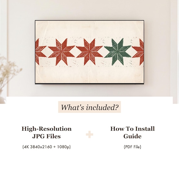 Nordic Star Block Print Samsung Frame TV Art — view 4