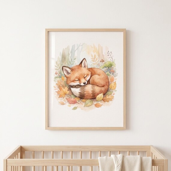 Woodland Fox Nursery Wall Art Printable — view 3