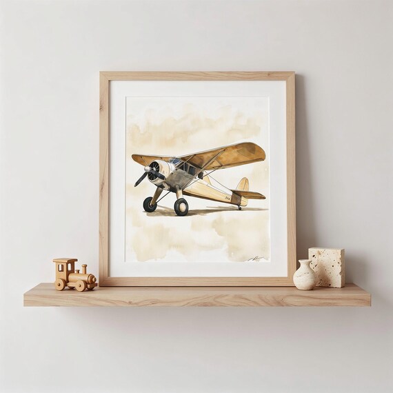Vintage Airplane Nursery Wall Art — view 5