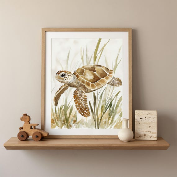 Sea Turtle Ocean Nursery Art — view 5