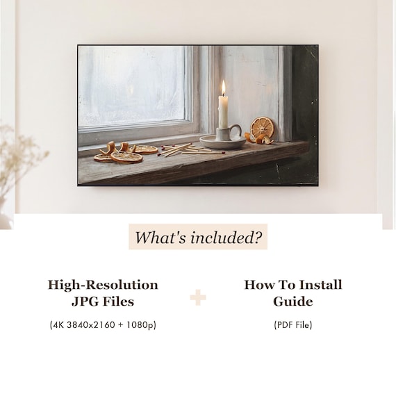 Winter Candle Samsung Frame TV Art — view 4