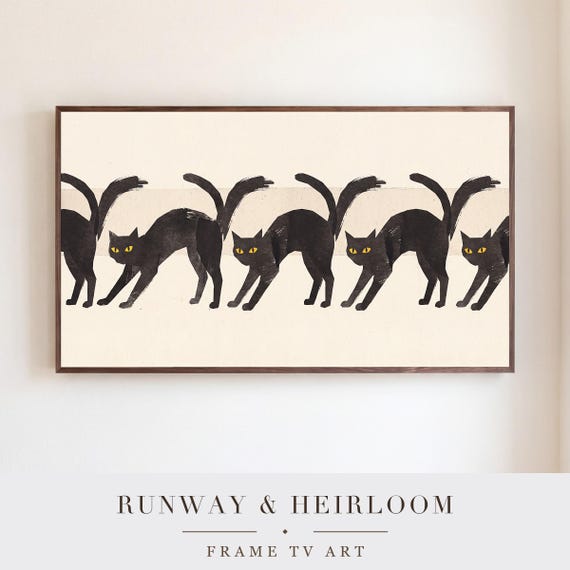 Arched Black Cat Samsung Frame TV Art — view 5
