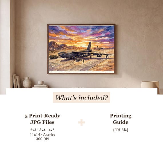 B-52 Stratofortress Watercolor Print — view 3