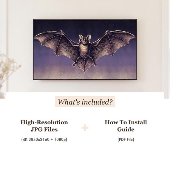 Telegraph Line Bats Samsung Frame TV Art — view 4