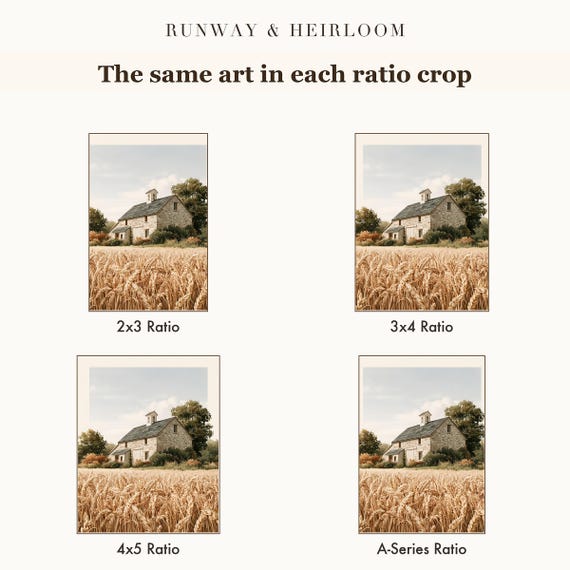 Autumn Wheat Barn Watercolor Art Print — view 6