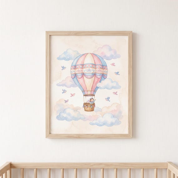 Hot Air Balloon Nursery Wall Art Printable — view 3