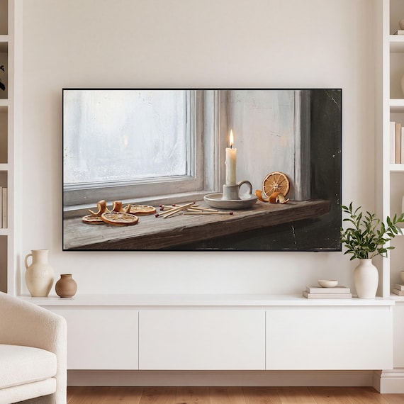 Winter Candle Samsung Frame TV Art — view 3