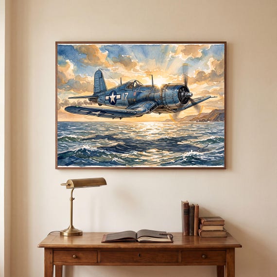 F4U Corsair Watercolor Print — view 5