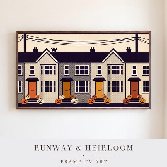 Spooky Hillside Town Samsung Frame TV Art — view 5