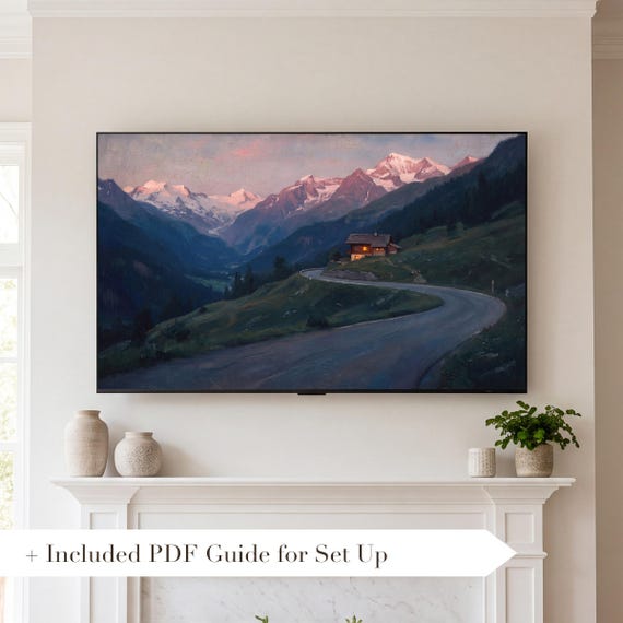 Alpine Chalet Samsung Frame TV Art — view 2