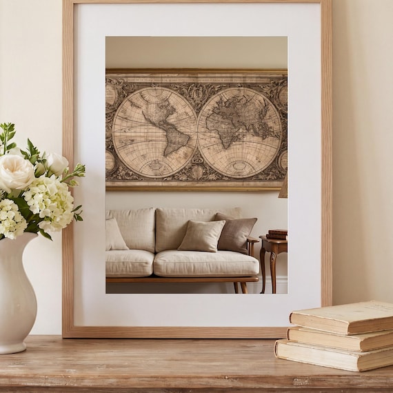 Antique World Map Printable โ view 2