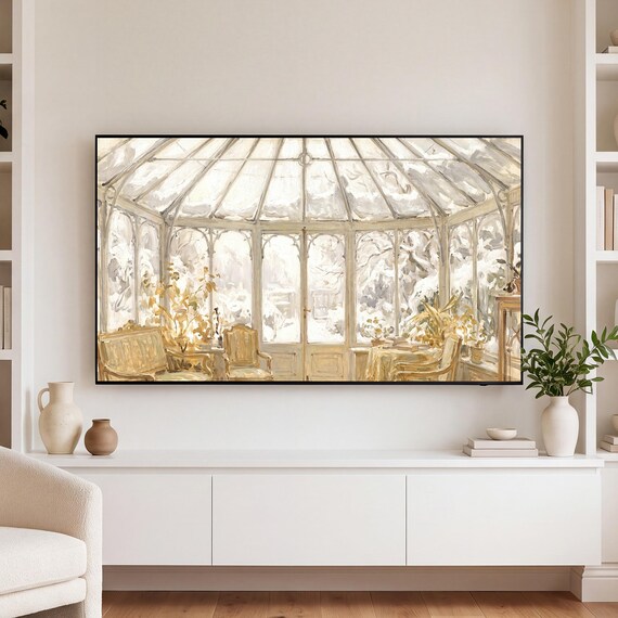 Snow on the Glass Roof Samsung Frame TV Art — view 3