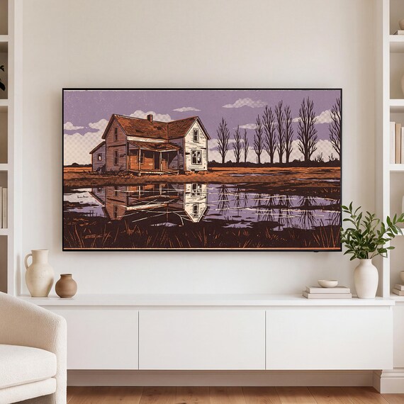 Flooded Farmhouse Samsung Frame TV Art — view 3