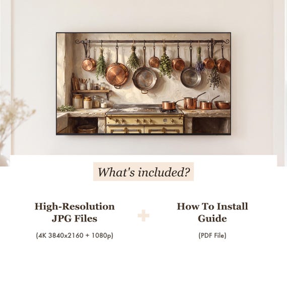 Copper Pans and Herbs Samsung Frame TV Art — view 4