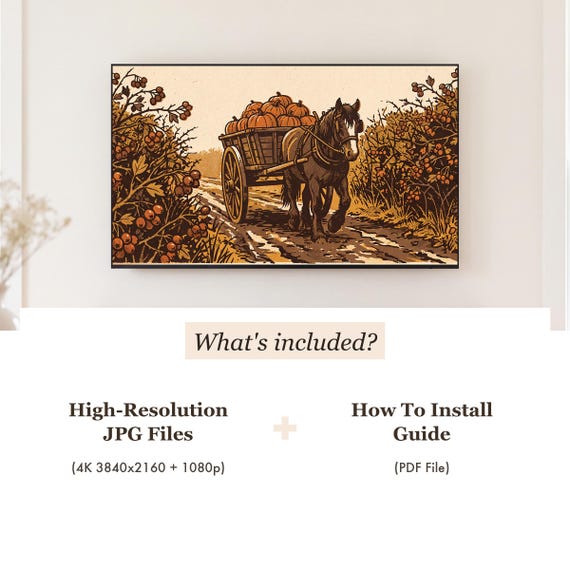 Pumpkin Cart Samsung Frame TV Art — view 4