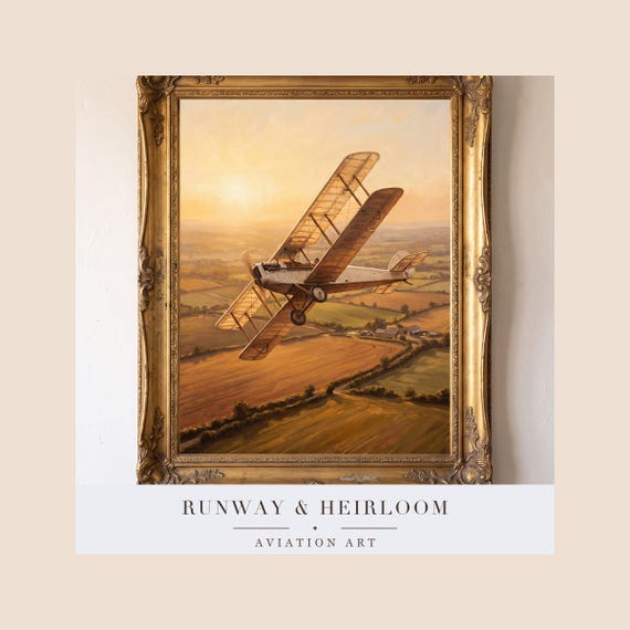 Golden Biplane Print โ view 4