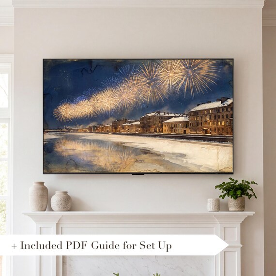 Fireworks on Ice Samsung Frame TV Art — view 2