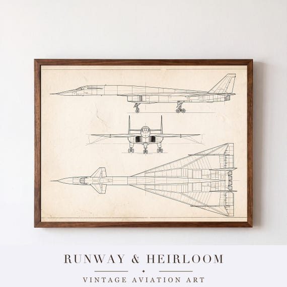 XB-70 Valkyrie Blueprint Print — aviation wall art print