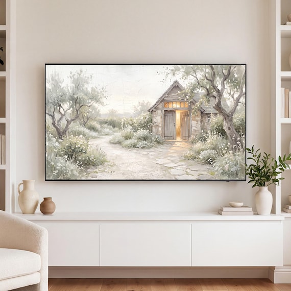 Garden Path at Dusk Samsung Frame TV Art — view 3