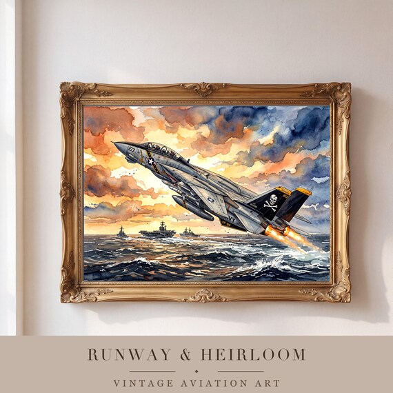 F-14 Tomcat Watercolor Print — view 4